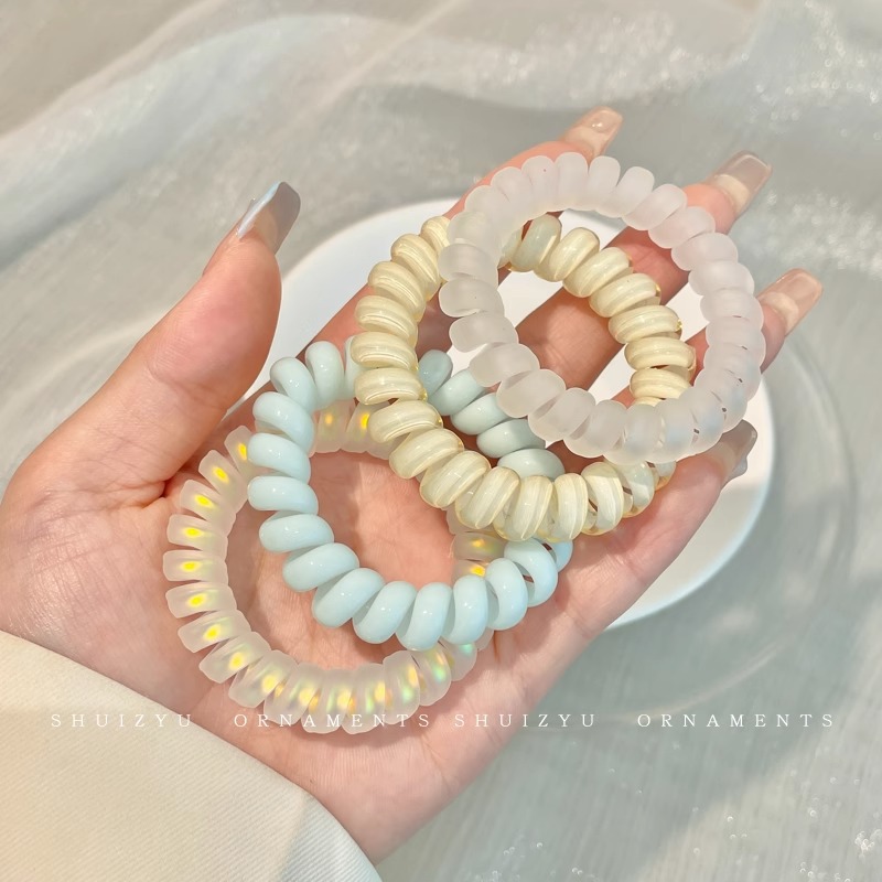 Línea telefónica con lazo, anillo para el cabello, tocado, nueva trenza de burbujas, cuerda para el cabello trenzada, alta elasticidad, sin dañar el cabello, cuerda para atar, banda de goma femenina