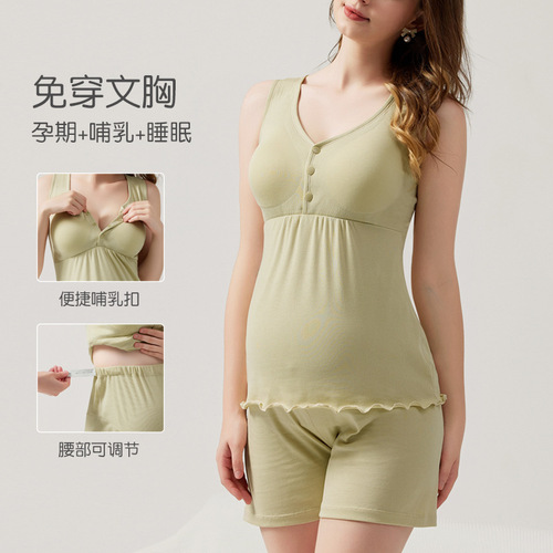 Nursing Bra Backless Sleepwear, Wearable Anti-Sagging Maternity Nursing Bra Postpartum Bra Spring and Summer