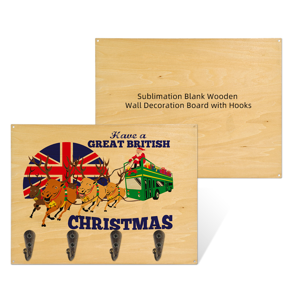 Nuevos productos directos de transferencia de calor madera placa de gancho de pared de sublimación de calor placa de gancho de madera al por mayor