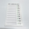 Self -regulatory Rv Checklist RV signed a message checking form Memo Plastic Board