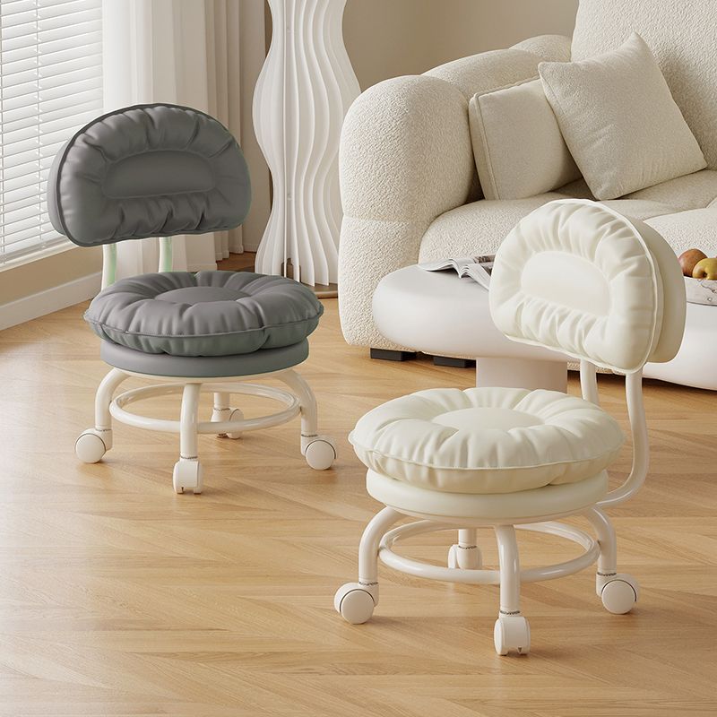 Rueda universal taburete pequeño polea taburete bajo para niños pequeños taburete redondo manicuría costura móvil con muñeca giratoria ligera