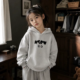 女童春秋冬卫衣2026新款韩卡通字母圆眼长袖上衣连帽百搭时尚卫衣