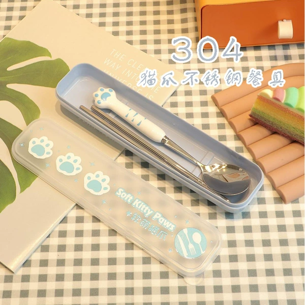 Cat claw white porcelain blue 2 piece set