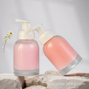 250ml Glass Hand Sanitizer Bottle, Round Shoulder Bottle, Thick Bottom, Anti-Slip Design, Laboratory, Household Empty Bottle, Large Quantity