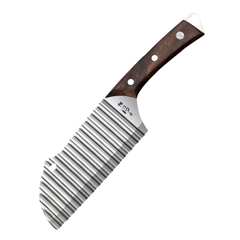 Cortar verduras lotes cuchillo de patata cuchillo de corte ondulado dentado de dientes de lobo 304 onda de acero inoxidable Yangjiang