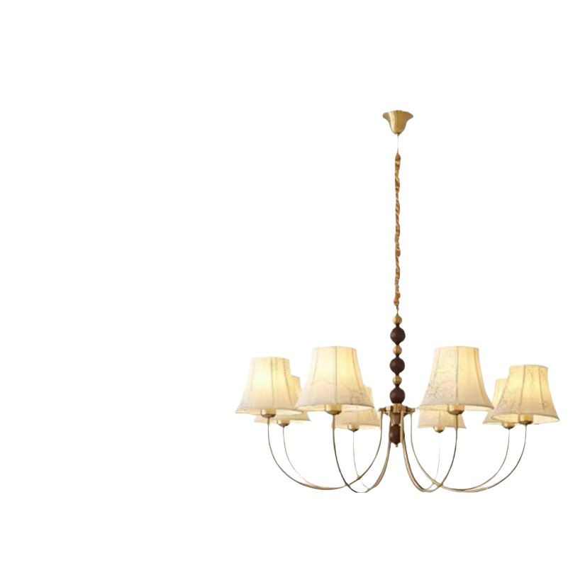 Luces de sala de estar francesas Luces de guardarropa de estilo Nanyang Luces de comedor antiguas Luces de tela de dormitorio de estudio retro americano