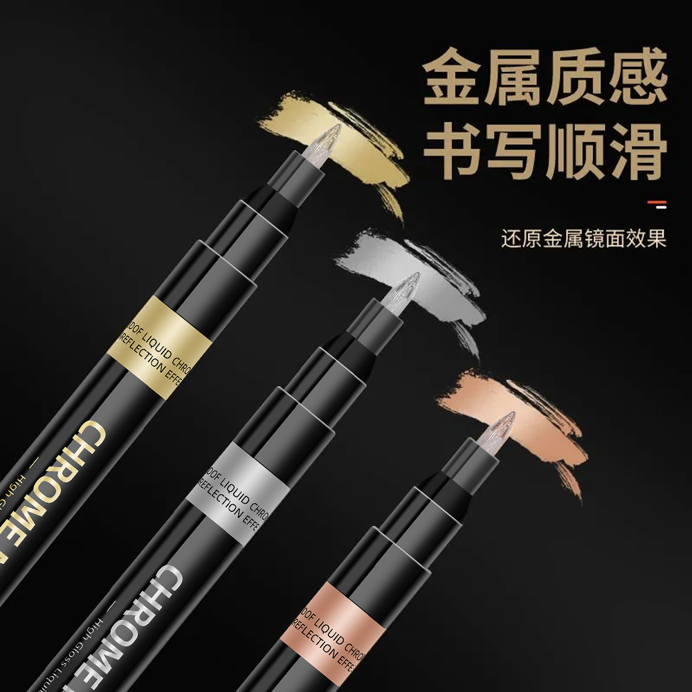 Galvanoplastia metálica modelo de pluma de espejo de pintura de color de pintura de color de pluma de pintura de cromo impermeable de secado rápido de resaltado de pluma de marca