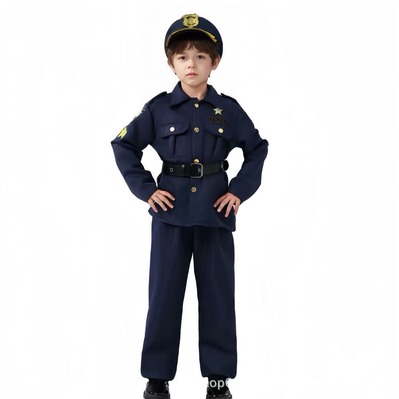 Children's Day Police Role Play Children's Game Performance Halloween Masquerade Party Costumes Ready in Stock