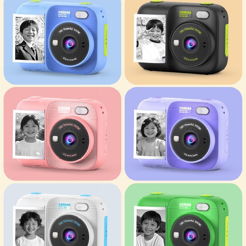 Children's instant print camera, 16x zoom, high-definition thermal printer, direct from the factory, wholesale