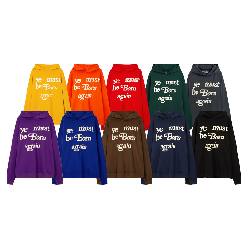 Wholesale】Kanye Same Style Cpfm Reborn Foam Letter Hooded Sweatshirt Fleece-Lined Hoodie Couple's Loose Jacket Wholesale】Kanye Same Style Cpfm Reborn Foam Letter Hooded Sweatshirt Fleece-Lined Hoodie Couple's Loose Jacket