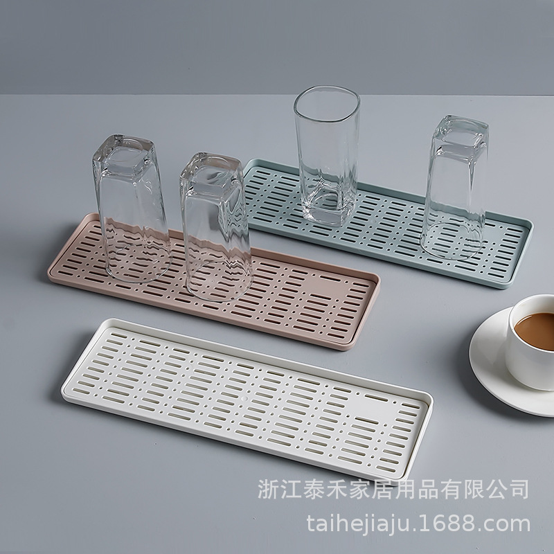 多功能双层沥水盘塑料长方形沥水篮 创意厨房托盘茶盘家用水果盘|ru