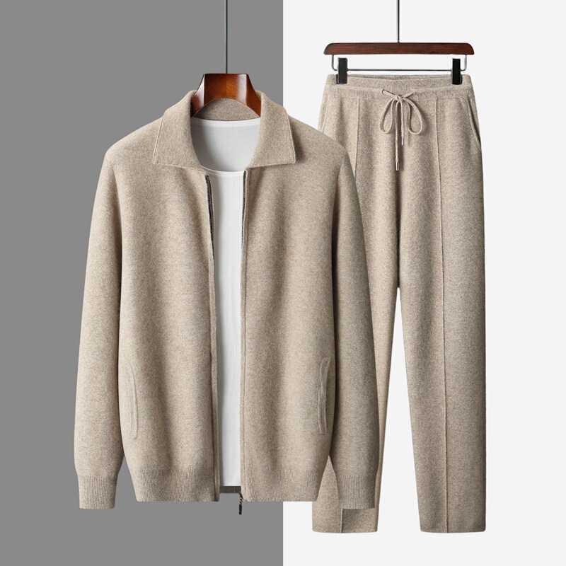 New Cashmere Men's Casual Loose Knit Cardigan Men's Suit Trendy Fashion Pants Suit Foreign Trade Cross-Border New Cashmere Men's Casual Loose Knit Cardigan Men's Suit Trendy Fashion Pants Suit Foreign Trade Cross-Border