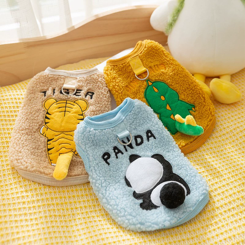 Свитер для домашних животных, жилет, осенне-зимний теплый жилет для собак маленького и среднего размера, одежда для Тедди, померанского шпица, тяговый жилет на флисовой подкладке, толстый