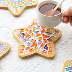 Cartoon mosaic DIY handmade coaster material package Kindergarten warm-up parent-child activity chessboard material package