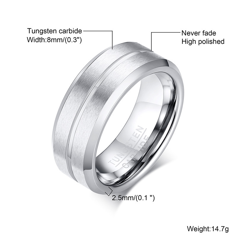 Fashion Letter Tungsten Steel Rings Plating Stainless Steel Rings