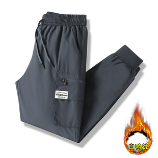 New down Jacket-Style Casual Pants Men's Mountain Outdoor Work Pants Graphene Heated Thickened Thermal Pants