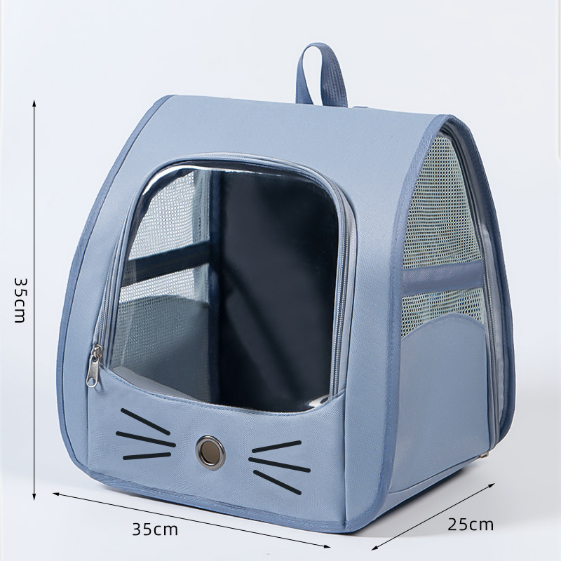 猫バッグ、旅行用ペットバックパック、キャビン猫スクールバッグ、ショルダーケージ、多機能バッグ、車載折りたたみ、なだめる、傷防止|undefined