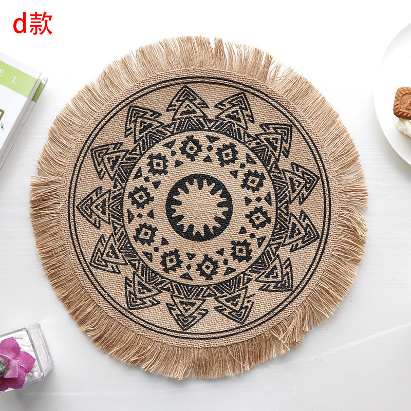 D 스타일 황마 플레이스매트