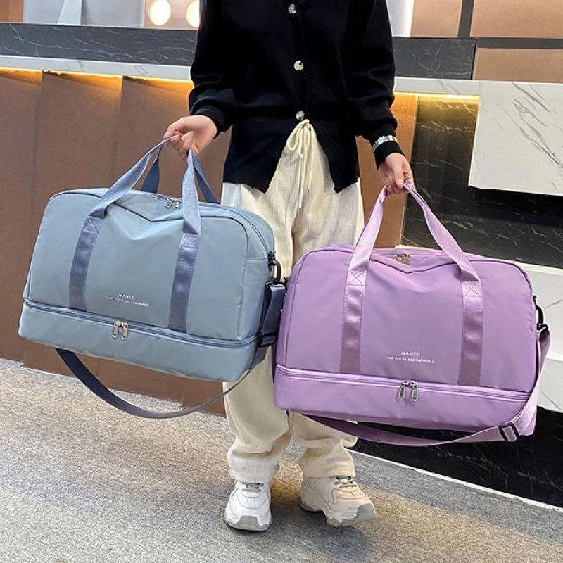 Double-Layer Large-Capacity Waterproof Travel Bag with Dry and Wet Separation, Sports Yoga Swimming Fitness Bag, Short-Distance Business Trip Luggage Bag