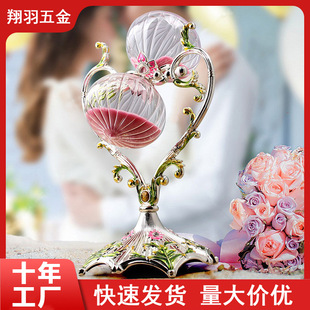 Living room desktop creative large high sense quicksand ornaments time exquisite ornaments metal hourglass timer