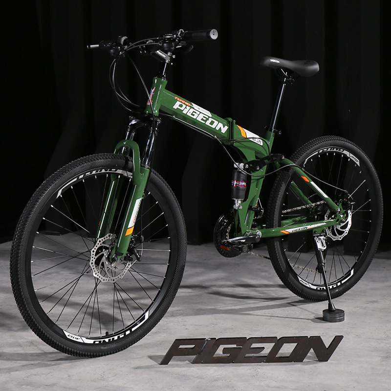 Flying Pigeon Mountain Bike Men's Folding Bike 26 Inch Double Shock Absorbing Bike Teenagers Middle School Students Female Highway Adults