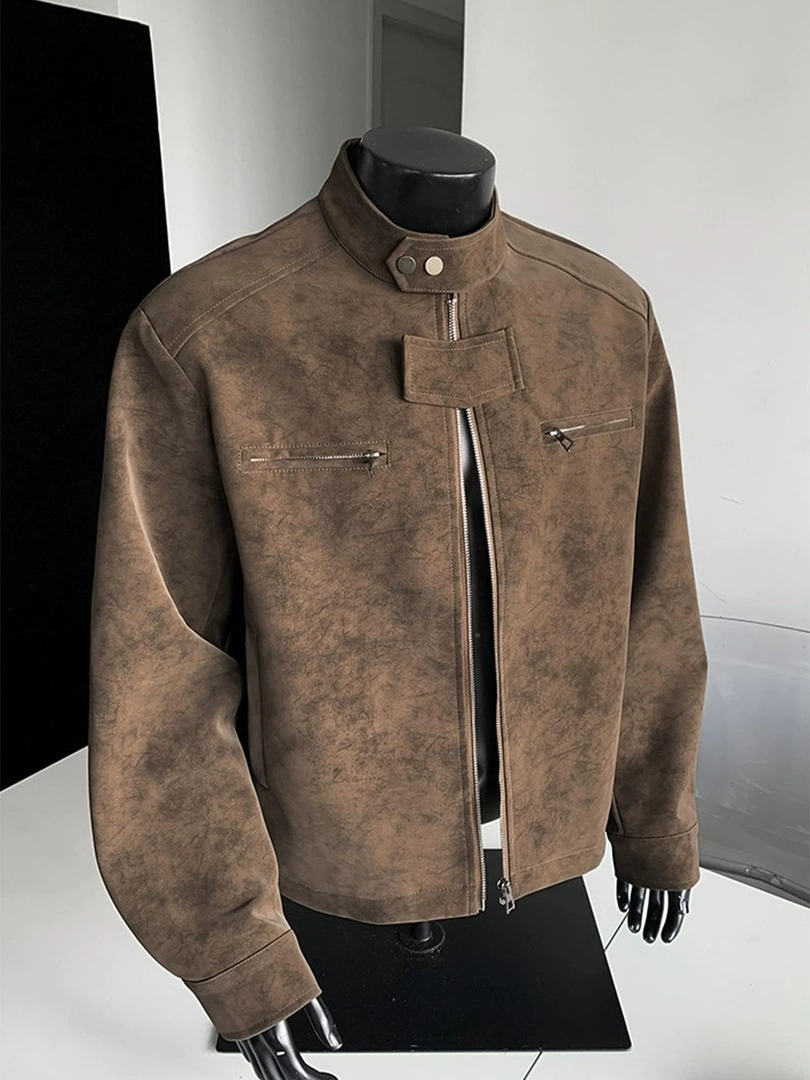 Демисезонная куртка из экокожи oversize, американский стиль, ретро фасон
