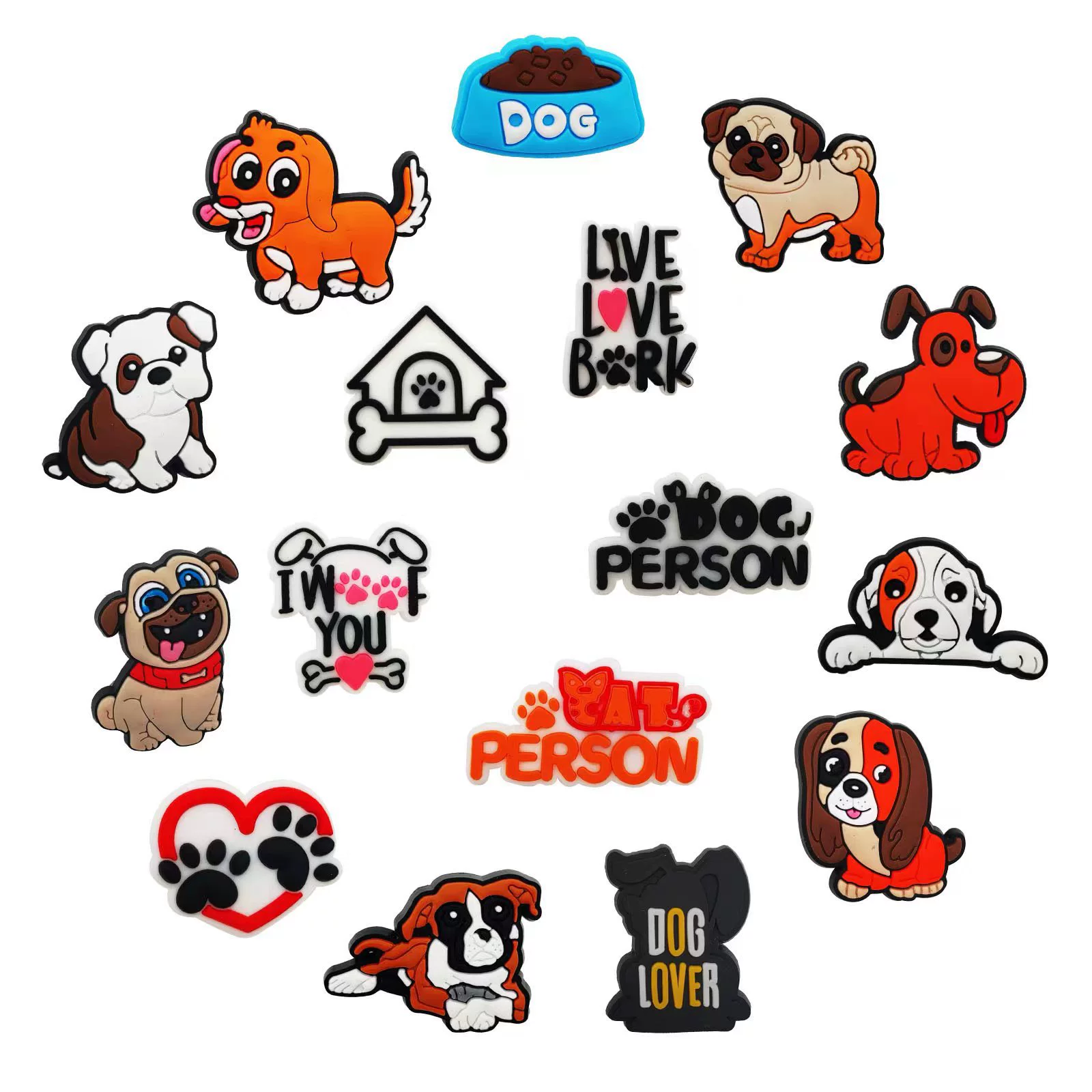 В наличии мультфильм милые животные собака отверстие обувь аксессуары Пряжка для обуви цветочные аксессуары ПВХ мягкий клей DIY трансграничная оптовая продажа