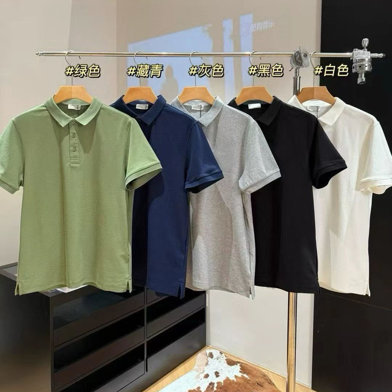 Mengkoujia's New Summer Style Men's Pure Cotton Versatile Lapel Short-Sleeved Classic Business Men's Polo Shirt