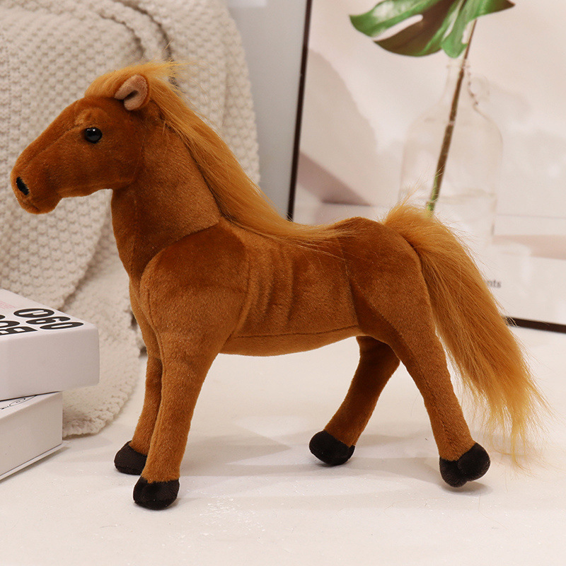 Simulación transfronteriza muñeca de peluche de caballo negro muñeca dragón blanco muñeca de decoración muñeca regalo para niños