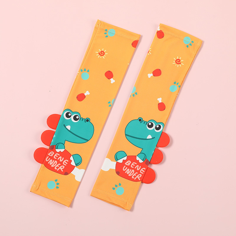 Niños protectores solares mangas de hielo deportivo ciclismo Laica playa al aire libre mangas de hielo de seda de 5 - 10 años niños y niñas dibujos animados