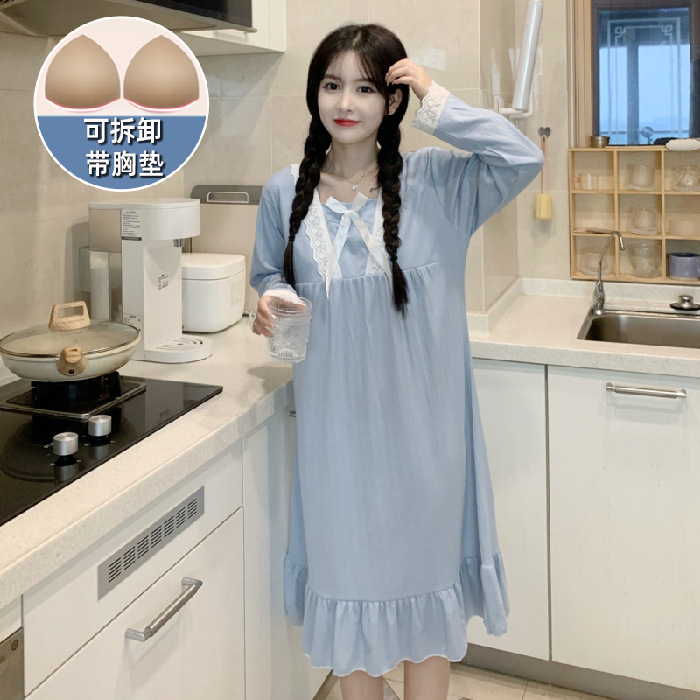 F 긴 소매 패딩 스커트 2213 그레이 블루