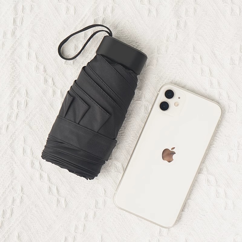 Luz natural de vinilo ligera con paraguas portátiles de protección solar UV lluvia cápsula de doble propósito con paraguas de seis plegadas