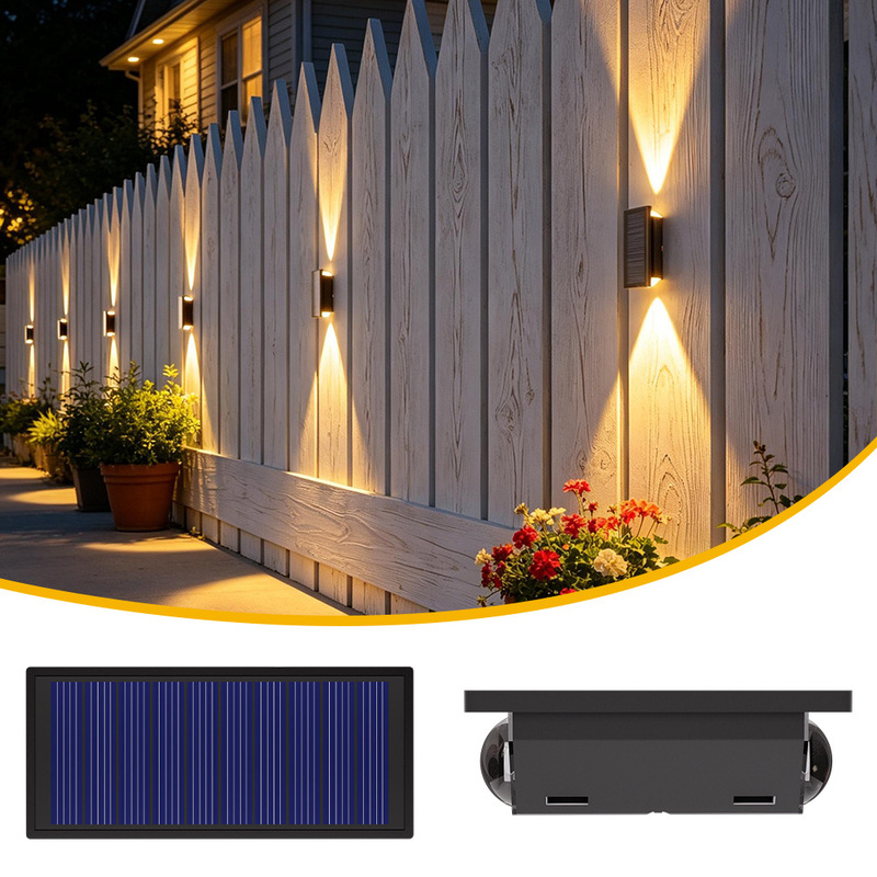 Solar outdoor courtyard wall lamp, landscape decorative spotlight, garden balcony wall lamp, outdoor rainproof wall washer light