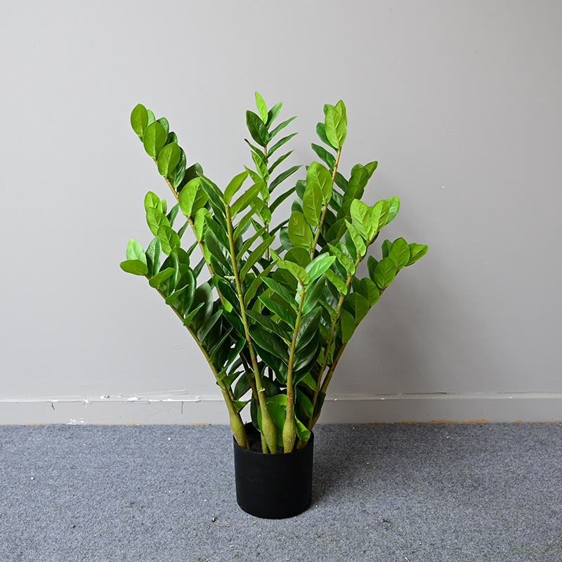 Simulación dinero hoja eucalipto pequeño árbol olla sola hoja artificial tropical verde falso árbol de simulación fortuna dinero árbol