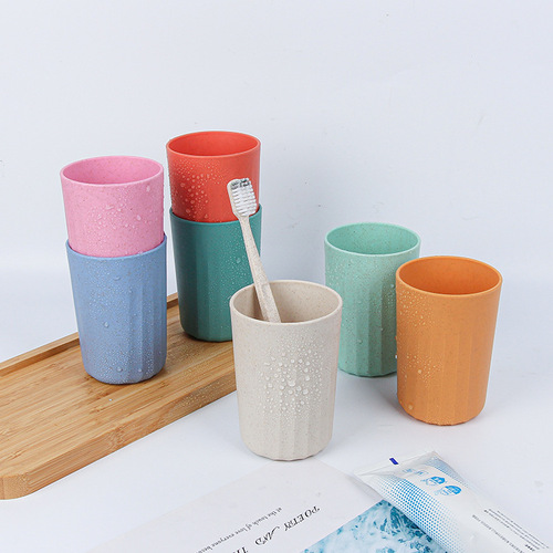 Amazon Wheat Straw Toothbrush Cup Household Couple's Oral Care Cup Student Dorm Toothbrush Cup Manufacturer Wholesale