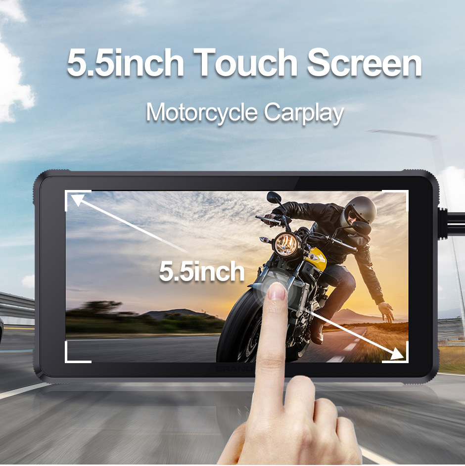 Cross-Border New Motorcycle Dual-Lens Navigation Screen Projection 1080P High-Definition Waterproof Carplay Driving Recorder