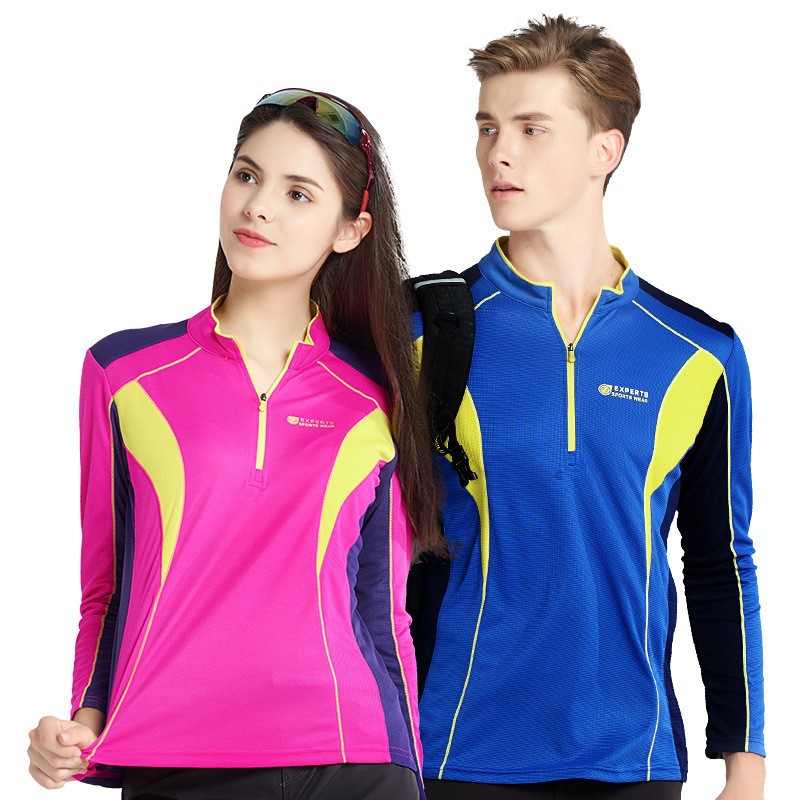 Ropa de secado rápido transfronterizo para hombres y mujeres de mangas largas delgada ropa de senderismo para montar ropa de aire libre ropa de secado rápido camiseta deportiva secada rápida