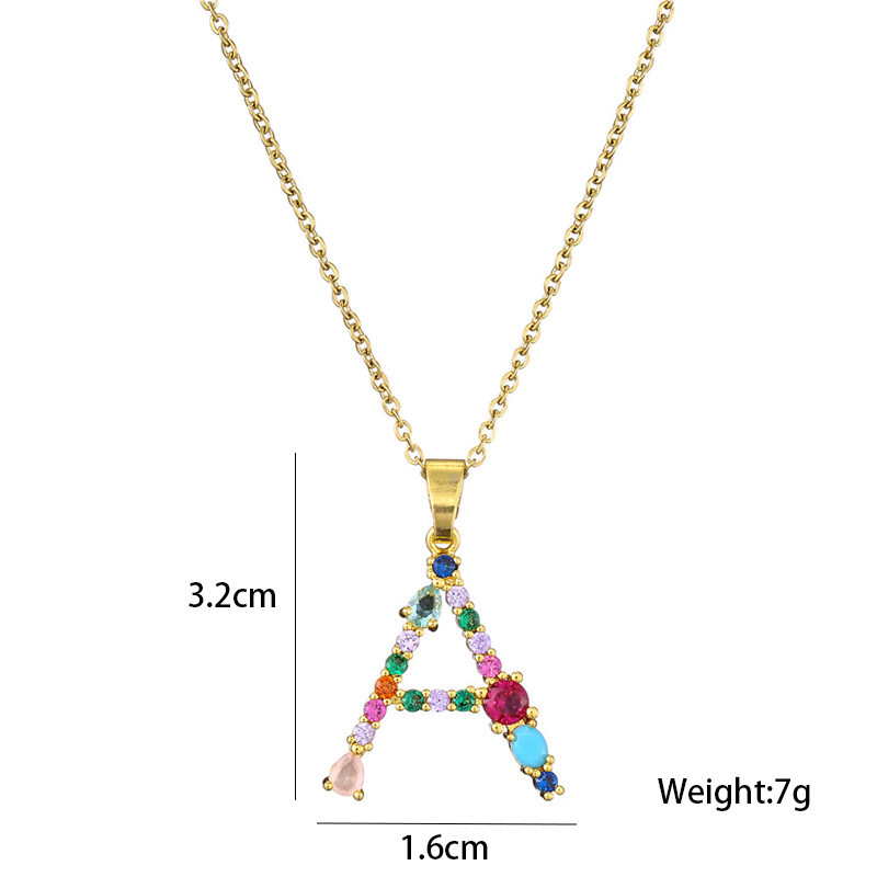 Ig Style Shiny Letter Alloy Plating Inlay Rhinestones Women's Pendant Necklace display picture 1