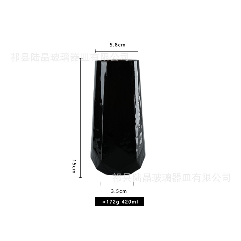 Estrella Negro Taza geométrica hexagonal botella de agua fría conjunto de vino de vidrio traje de hogar de gran capacidad traje de botella de agua