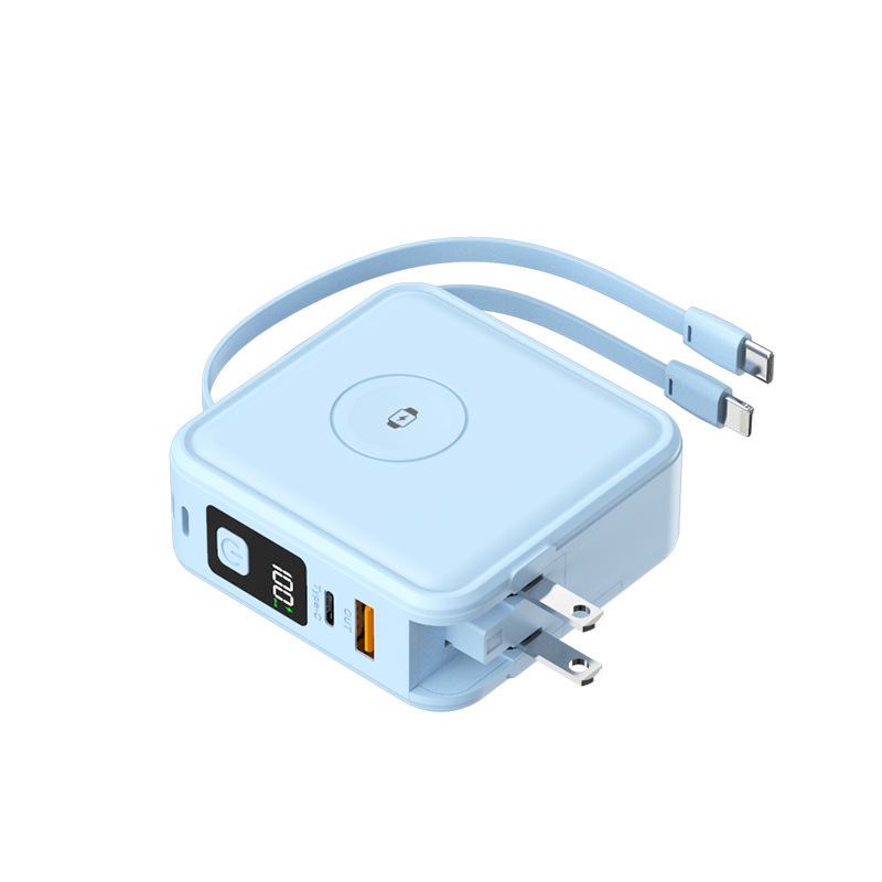 15000 mAh コード付き磁気ワイヤレスパワーバンクは、プラグ付きの IWATCH ウォッチヘッドセットの充電をサポートします|undefined