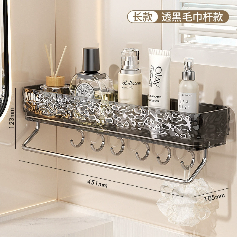 Bathroom triangular storage rack without punching, wall-mounted bathroom toilet washbasin light luxury multi-functional corner storage rack