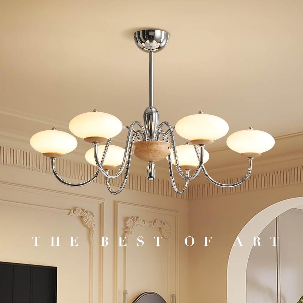 Araña retro francesa de estilo medio, lámpara principal de dormitorio y sala de estar, nueva lámpara de comedor de sala de estudio simple y de alta gama de estilo chino americano