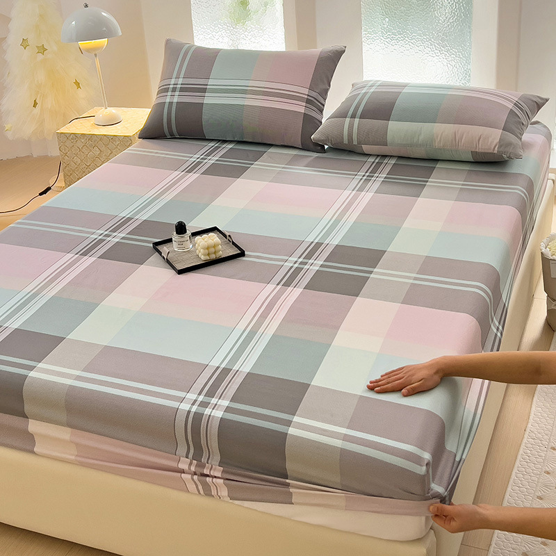 Nuevo estilo de sábana de algodón de una sola pieza de algodón colchón protector funda de cama sábana funda de cama de tres piezas verano 2024 nuevo estilo