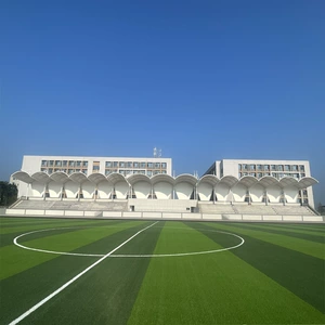 [设计建造大型体育馆膜结构钢结构看台张拉膜学校操场遮阳棚景观棚]