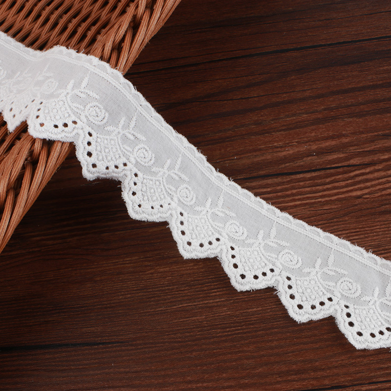 White lace -edged auxiliary material embroidery cotton cloth lace…