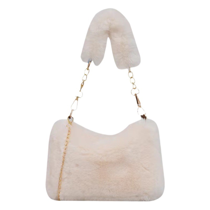 Bolso de la felpa del otoño y del invierno 2023 Nueva Bolsa femenina ins nicho cadena mensajero bolsa de moda pequeña bolsa cuadrada bolsa peludera