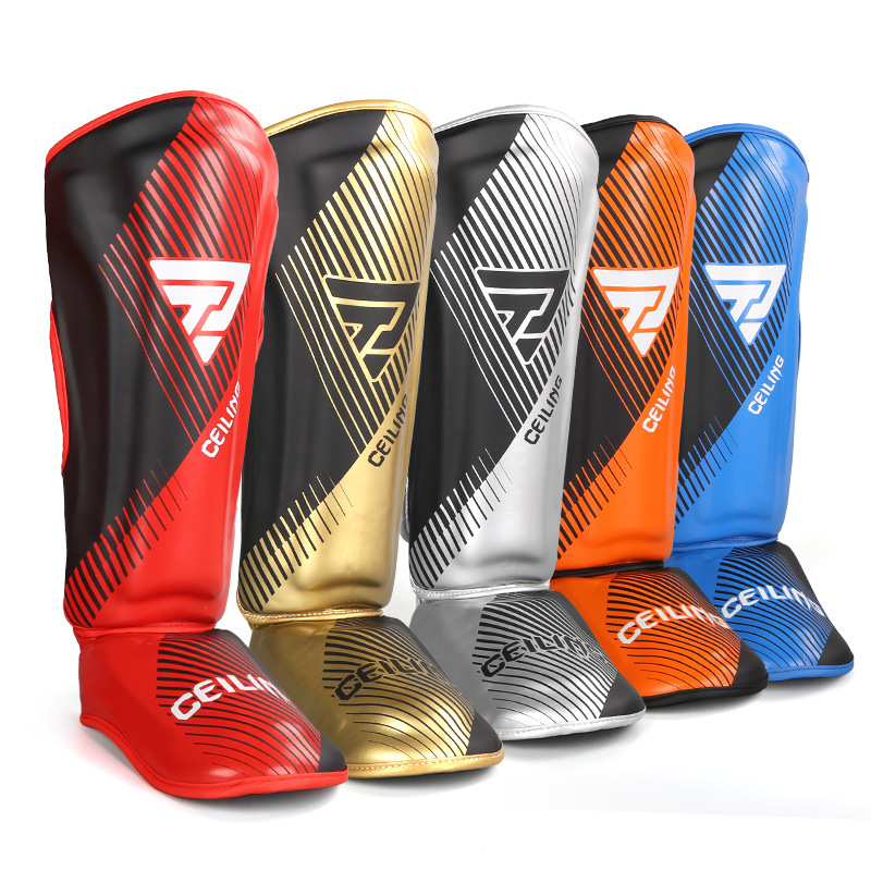 ZTTY leggings de lucha Sanda con espinilleras traseras de pie, equipo de protección de lucha engrosado de boxeo, protección de tobillo, protección de taekwondo