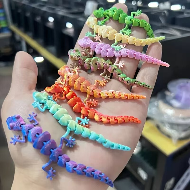 Cross-Border Popular 3D Printed 9cm Gecko Multi-Color Realistic Animal Lizard with Movable Joints Gift Ornament Decoration Cross-Border Popular 3D Printed 9cm Gecko Multi-Color Realistic Animal Lizard with Movable Joints Gift Ornament Decoration