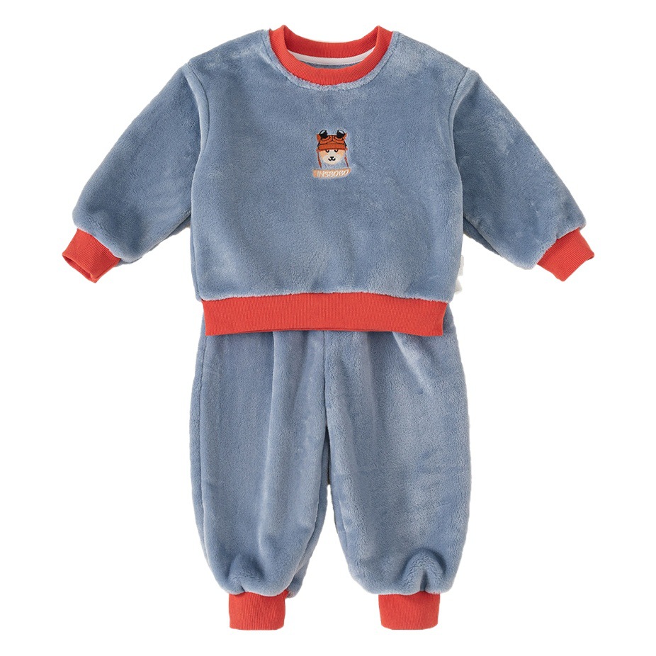 Babycity Otoño e Invierno nuevos pijamas para niños traje para niños Niños y Niñas Ropa Para el hogar conjunto de dos piezas QT83166