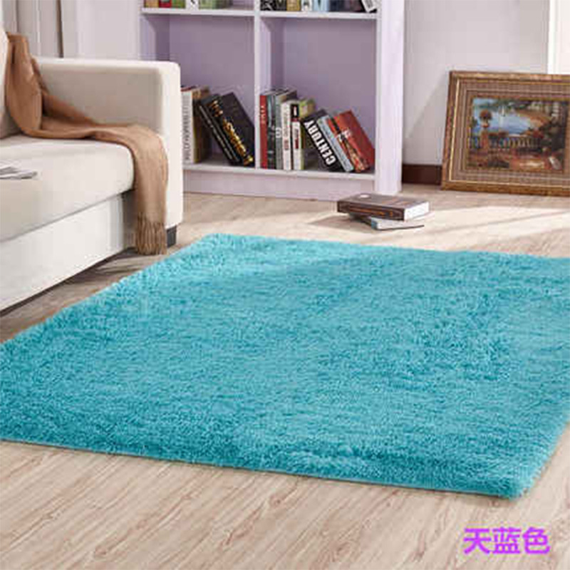 Color sólido lavable seda alfombra de cabello alfombra sala de estar mesa de té dormitorio alfombra de yoga alfombra de pies doméstica al por mayor gruesa